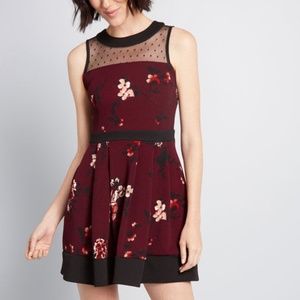Red Floral "Just the Sway You Are" A-Line Dress